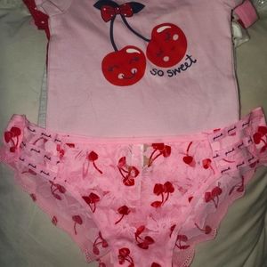 VICTORIA'S SECRET PRETTY PINK🍒 CHERRY GRAPHIC HIPSTER PANTY